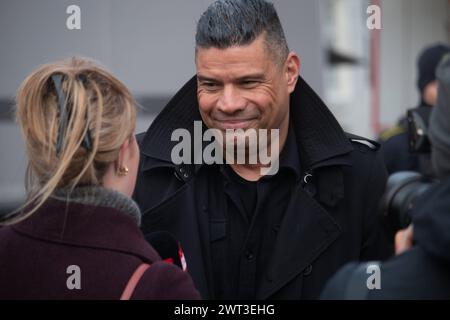 Vincent F. Hendricks arrive pour les funérailles de Lise Noergaard de l église Saint Paul de Copenhague, samedi 14 janvier 2023 Copenhague Sankt Pauls Kirke Danemark Copyright : xKristianxTuxenxLadegaardxBergx IMG 2879 Banque D'Images