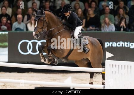 Denbosch, pays-Bas - 10 mars 2024. Tani Joosten, des pays-Bas, et à cheval sur Galdal me, participe au Grand Prix Rolex de 1,60 m à la Rolex 2024 Banque D'Images