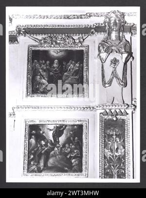 Lazio Rieti Magliano Sabina Cathédrale 4. Hutzel, Max 1960-1990 vues extérieures de la façade (XVIIIe siècle) et des portails (XVe siècle). Vues de l'intérieur restauré : fresques en abside du couronnement de la Vierge, Annonciation et la naissance et la mort du fils d'Uliano, noble de Magliano ; fresques décoratives au plafond ; retables et autels en marbre. Trésor : chasuble de brocart d'argent et d'or décoré de saints (XVIIIe siècle), portraits d'évêques (XVe-XVIIe siècle). Photographe et érudit d'origine allemande Max Hutzel (1911-1988) photographié en Italie du début des années 1960 jusqu'à sa mort. La Re Banque D'Images