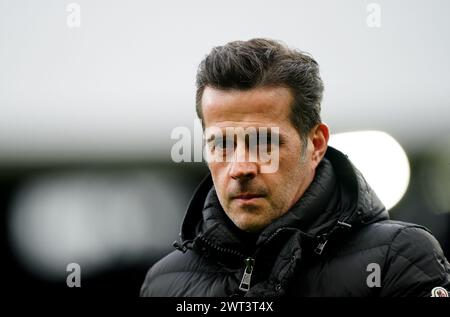 Photo datée du 10-02-2024 de Marco Silva, qui veut que Fulham essaie d'améliorer la 10e place de la saison dernière, mais sait que tout espoir d'une poussée tardive pour la qualification européenne sera difficile. Date d'émission : vendredi 15 mars 2024. Banque D'Images