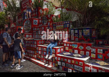 Escadaria Selaron, Rio de Janeiro, Brésil Banque D'Images