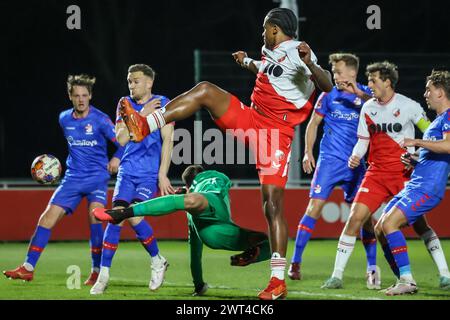 Utrecht, pays-Bas. 15 mars 2024. UTRECHT, 15-03-2024, Zoudenbalch, Keuken Kampioen Divisie, football néerlandais, saison 2023/2024, pendant le match Jong Utrecht - Emmen, 1-0 Jong FC Utrecht joueur Nazjir Held Credit : Pro Shots/Alamy Live News Banque D'Images