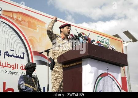 Sanaa, Yémen. 15 mars 2024. YÉMEN HOUTHIS USA ISRAEL CONFLICT Credit : Hamza Ali/Alamy Live News Banque D'Images