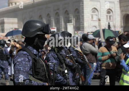 Sanaa, Yémen. 15 mars 2024. YÉMEN HOUTHIS USA ISRAEL CONFLICT Credit : Hamza Ali/Alamy Live News Banque D'Images