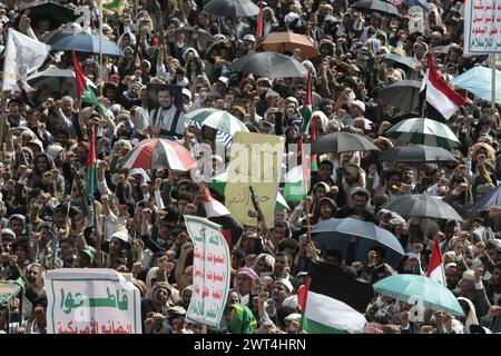 Sanaa, Yémen. 15 mars 2024. YÉMEN HOUTHIS USA ISRAEL CONFLICT Credit : Hamza Ali/Alamy Live News Banque D'Images