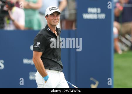 Ponte Vedra, Floride, États-Unis. 15 mars 2024. Viktor Hovland sur le 3e trou lors de la deuxième manche DU Championnat DES JOUEURS au TPC Sawgrass à Ponte Vedra, FL. Gray Siegel/CSM/Alamy Live News Banque D'Images