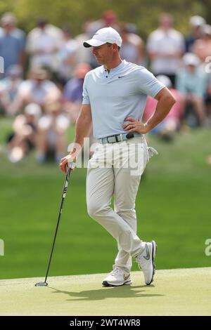 Ponte Vedra, Floride, États-Unis. 15 mars 2024. Rory McIlroy sur le 3e trou lors de la deuxième manche DU Championnat DES JOUEURS au TPC Sawgrass à Ponte Vedra, FL. Gray Siegel/CSM/Alamy Live News Banque D'Images