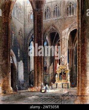 Intérieur de la cathédrale d'Amiens, David Roberts, vers 1827 Banque D'Images