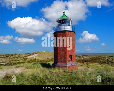 Le vieux phare de Kampen sur l'île de Sylt, île de Sylt, Schleswig-Holstein, République fédérale d'Allemagne Banque D'Images