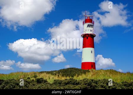 Le phare électrique sur l'île de Borkum, les îles de Frise orientale, basse-Saxe, République fédérale d'Allemagne, île de Borkum, basse-Saxe Banque D'Images