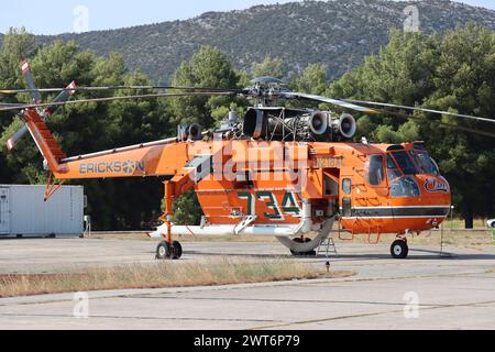 Tanagra Air Show Athènes Grèce, affichages statiques, 3 septembre 2023. Banque D'Images