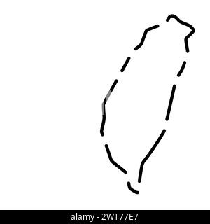 Carte simplifiée du pays de Taiwan. Contour noir brisé sur fond blanc. Icône vectorielle simple Illustration de Vecteur