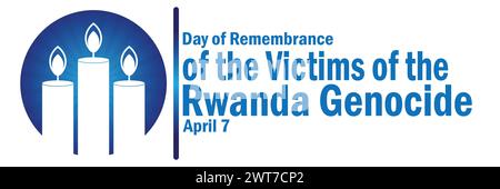 Journée de commémoration des victimes du génocide rwandais. Convient pour carte de vœux, affiche et bannière. Illustration de Vecteur