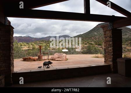 Sedona, Arizona. ÉTATS-UNIS 2/3/2024. Service forestier des États-Unis Red Rock Ranger Station. Excellent centre d'accueil de Sedona Arizona magnifique roche rouge Banque D'Images