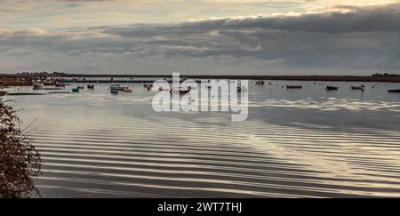 Voyage Portugal réserves naturelles de l'Algarve paysage de lagune à Luz dans le parc naturel de Ria Formosa près de Tavira Banque D'Images