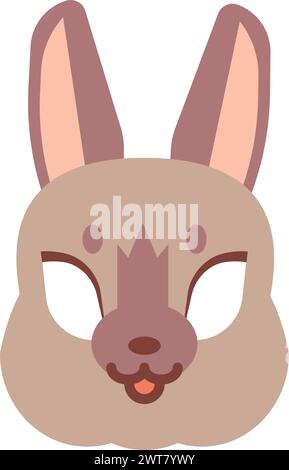Masque de lapin drôle. Visage de fête d'enfant d'animal Illustration de Vecteur