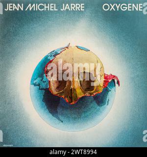 Oxygene de Jean-Michel Jarre, musicien électronique français, pochette d'album vinyle LP Banque D'Images