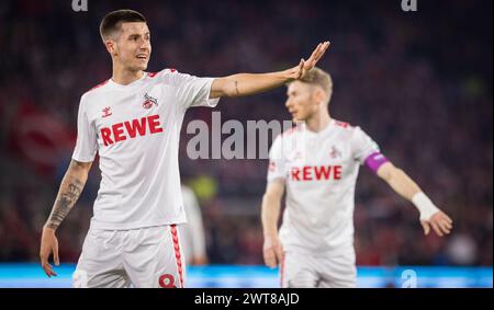 Köln, Allemagne. 15 mars 2024. Denis Huseinbasic (Köln) Florian Kainz (Köln) 1. FC Köln - RB Leipzig 15.03.2024 Copyright (nur für journalistische Banque D'Images