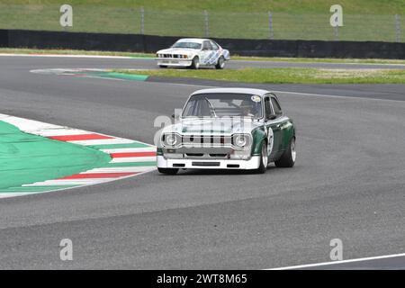 Scarperia, 2 avril 2023 : Ford Escort RS 1600 1972 en action lors du Mugello Classic 2023 au Mugello circuit en Italie. Banque D'Images