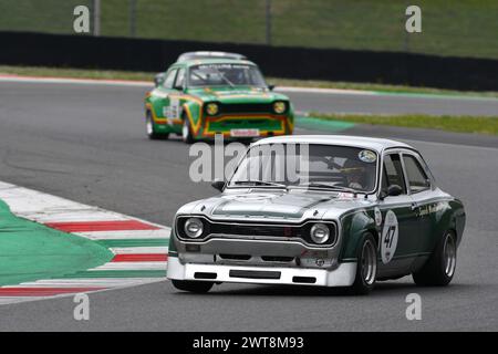 Scarperia, 2 avril 2023 : Ford Escort RS 1600 1972 en action lors du Mugello Classic 2023 au Mugello circuit en Italie. Banque D'Images