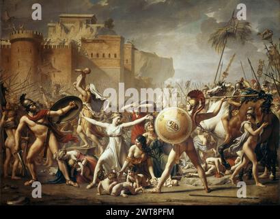 David, Jacques-Louis (1748 Paris - 1825 Bruxelles) – les Sabines arrêtent la bataille entre les Romains et les Sabines Banque D'Images