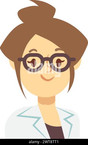 Femme intelligente en blouse de laboratoire. Personnage scientifique féminin Illustration de Vecteur