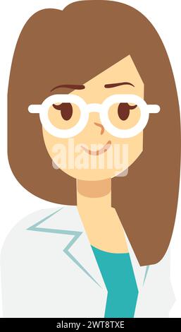 Avatar de personnage de docteur féminin. Travailleur de clinique médicale Illustration de Vecteur