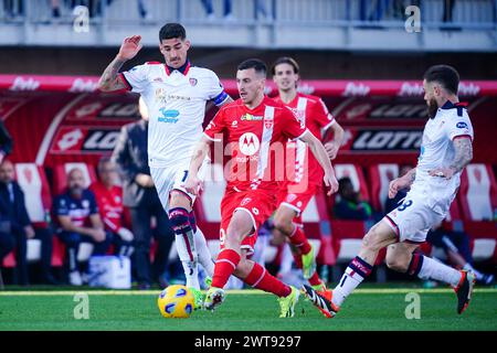 Monza, Italie. 16 mars 2024. Samuele Birindelli (AC Monza) lors du championnat italien Serie A match de football entre AC Monza contre Cagliari Calcio le 16 mars 2024 au stade U-Power, Italie - photo Morgese-Rossini/DPPI crédit : DPPI Media/Alamy Live News Banque D'Images