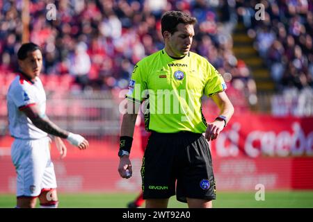 Monza, Italie. 16 mars 2024. Matteo Marcenaro (arbitre) lors du championnat italien Serie A match de football entre AC Monza contre Cagliari Calcio le 16 mars 2024 au stade U-Power, Italie - photo Morgese-Rossini/DPPI crédit : DPPI Media/Alamy Live News Banque D'Images