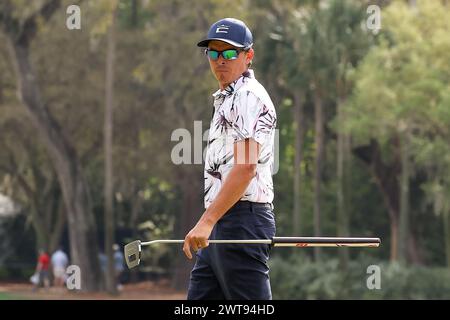 Ponte Vedra, Floride, États-Unis. 16 mars 2024. Rickie Fowler sur le 6e trou lors de la troisième manche DU Championnat DES JOUEURS au TPC Sawgrass à Ponte Vedra, FL. Gray Siegel/CSM/Alamy Live News Banque D'Images