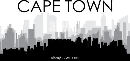 Panorama urbain de la ville DU CAP, AFRIQUE DU SUD Illustration de Vecteur