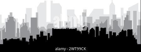 Panorama urbain de la ville DU CAP, AFRIQUE DU SUD Illustration de Vecteur
