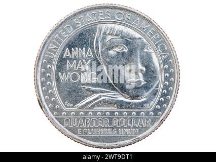 Pièce commémorative Anna May Wong, quart de pièce des États-Unis Banque D'Images