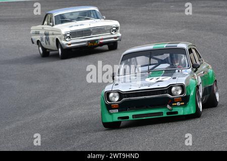 Scarperia, 2 avril 2023 : Ford Escort RS 1600 1975 en action lors du Mugello Classic 2023 au Mugello circuit en Italie. Banque D'Images