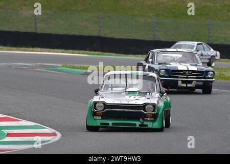 Scarperia, 2 avril 2023 : Ford Escort RS 1600 1975 en action lors du Mugello Classic 2023 au Mugello circuit en Italie. Banque D'Images