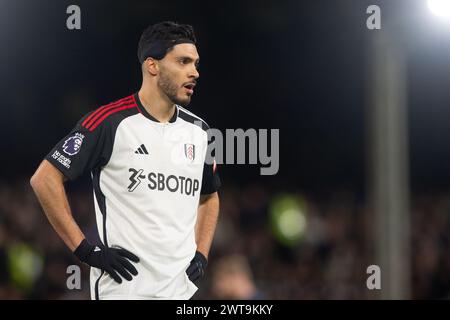 Londres, Royaume-Uni. 16 mars 2024. Raul Jimenez de Fulham lors du match de premier League entre Fulham et Tottenham Hotspur à Craven Cottage, Londres, Angleterre le 16 mars 2024. Photo de Salvio Calabrese. Utilisation éditoriale uniquement, licence requise pour une utilisation commerciale. Aucune utilisation dans les Paris, les jeux ou les publications d'un club/ligue/joueur. Crédit : UK Sports pics Ltd/Alamy Live News Banque D'Images