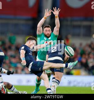 16 mars 2024 ; Aviva Stadium, Dublin, Irlande : six Nations International Rugby, Irlande contre Écosse; Banque D'Images