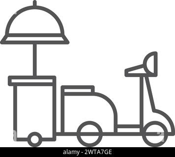 Icône de ligne de vélo Street food. Roues de chargement Illustration de Vecteur