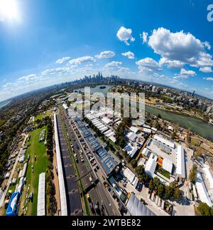 Circuit du Grand Prix d'Albert Park, 16 mars 2024 : vue d'ensemble des préparatifs du circuit d'Albert Park en vue du Grand Prix de F1 d'Australie lors du Grand Prix de formule 1 d'Australie 2024. Corleve/Alamy Live News Banque D'Images