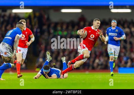 Cardiff, Royaume-Uni. 16 mars 2024. George North of Wales lors du championnat des six Nations 2024, match de rugby à xv entre le pays de Galles et l'Italie le 16 mars 2024 au Millenium Stadium de Cardiff, pays de Galles crédit : Independent photo Agency/Alamy Live News Banque D'Images