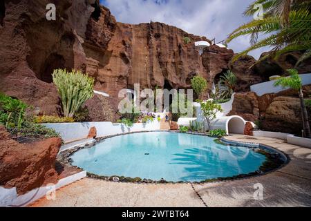 Museo Lagomar, Musée Lagomar, conçu par Cesar Manrique et Jesus Soto, Nazaret, Tahiche, Lanzarote, Îles Canaries, îles Canaries, Espagne Banque D'Images