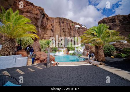 Museo Lagomar, Musée Lagomar, conçu par Cesar Manrique et Jesus Soto, Nazaret, Tahiche, Lanzarote, Îles Canaries, îles Canaries, Espagne Banque D'Images