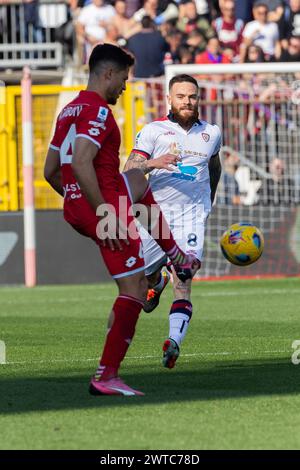 Nahitan Nandez en action lors du match de Serie A entre AC Monza et Cagliari Calcio au stade U-POWER de Monza, en Italie, le 16 mars 2024 Banque D'Images