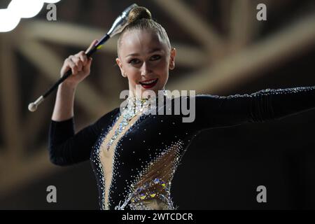 Ancône, Italie. 17 mars 2024. ONOPRIIENKO VIKTORIIA-ARMONIA pendant la gymnastique rythmique - Serie A1/A2, gymnastique à Ancône, Italie, 17 mars 2024 crédit : Agence photo indépendante/Alamy Live News Banque D'Images