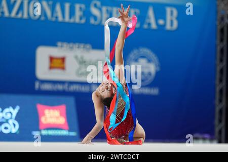 Ancône, Italie. 17 mars 2024. SOFIA RAFFAELI-FABRIANO pendant la gymnastique rythmique - Serie A1/A2, gymnastique à Ancône, Italie, 17 mars 2024 crédit : Agence photo indépendante/Alamy Live News Banque D'Images