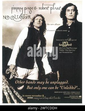 1994 No Quarter : Jimmy page et Robert Plant Unledded Live album by page and Plant Cover ad Banque D'Images