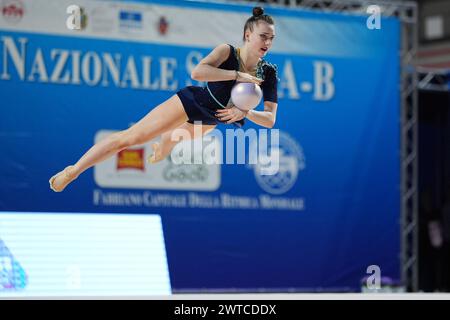 Ancône, Italie. 17 mars 2024. KOLOSOV MARGARITA-PONTEVECCHIO pendant la gymnastique rythmique - Serie A1/A2, gymnastique à Ancône, Italie, 17 mars 2024 crédit : Agence photo indépendante/Alamy Live News Banque D'Images