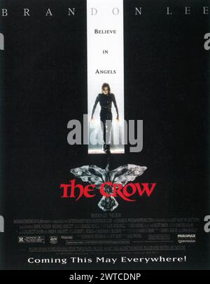 1994 L'affiche publicitaire du film The Crow avec Brandon Lee, dir par Alex Proyas Banque D'Images