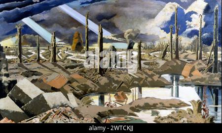 PAUL NASH (1889-1946) peintre surréaliste anglais et officier artiste de guerre britannique. « La route de Menin » (1919) Banque D'Images