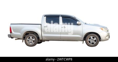 La vue latérale du pick-up en bronze est isolée sur fond blanc avec chemin de détourage. Banque D'Images